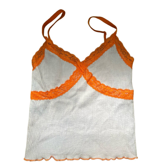 NWOT BDG Urban Outfitters Lilac Lavender Cami with Vibrant Orange Lace - Picture 1 of 9